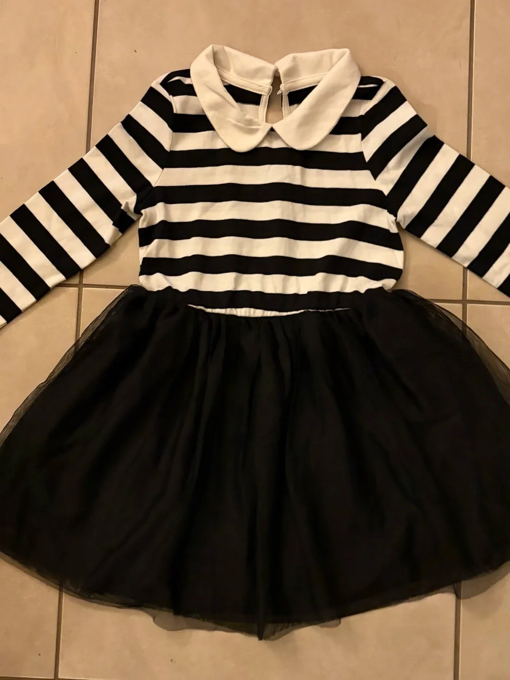 Cat & Jack Black and White Striped Tutu Dress